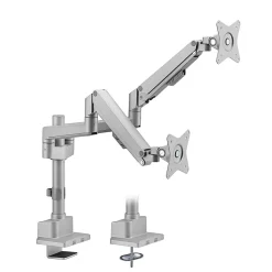 Mount-It! Full Motion Dual Monitor Desk Mount, Silver