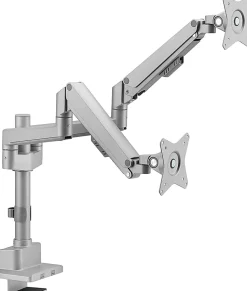 Mount-It! Full Motion Dual Monitor Desk Mount, Silver
