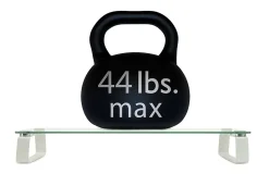 Mount-It! Glass Computer Monitor Riser, 3-1/4"H x 22"W x 8-1/4"D, Clear/White