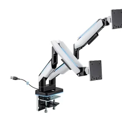 Mount-It! 35” Heavy Duty Dual Monitor Arm, Grayish White/Matte Black