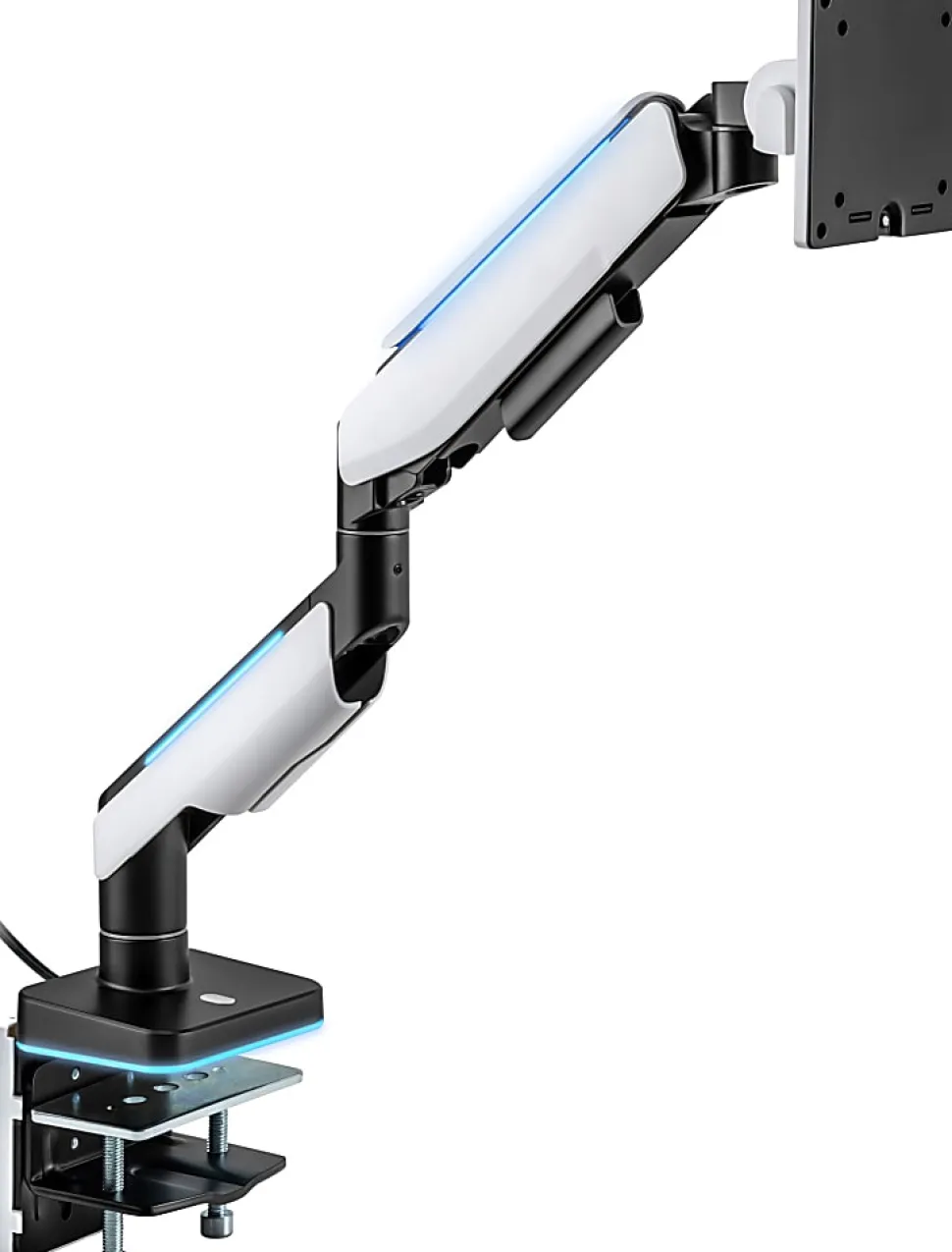 Mount-It! Heavy-Duty 49” Single Monitor Arm, Grayish White/Matte Black