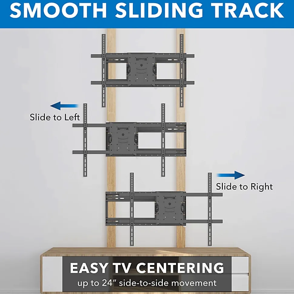 Mount-It! Heavy-Duty TV Wall Mount With Long Extension Arms For 60"-110" TVs, 11.5"H x 35"W x 8.25"D, Black