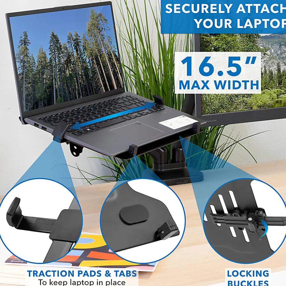 Mount-It! Height Adjustable Laptop Desk Mount, Black, MI6352LTMN