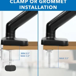 Mount-It! Height Adjustable Laptop Desk Mount, Black, MI6352LTMN