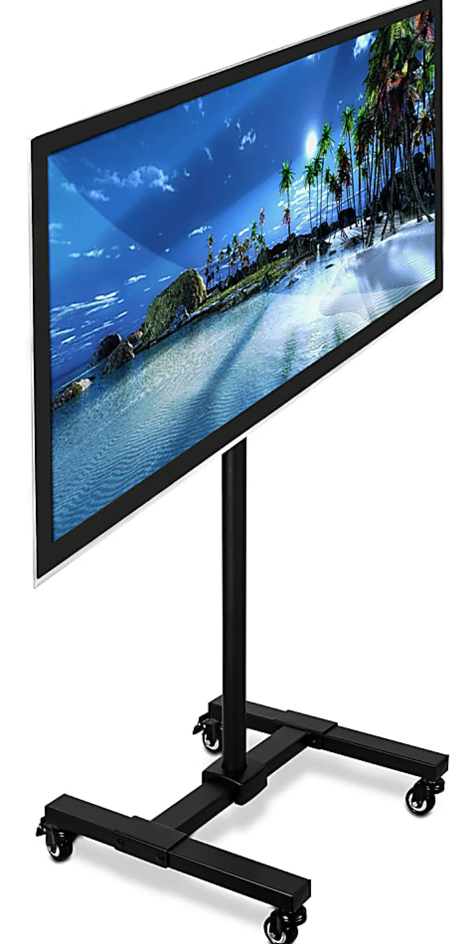 Mount-It! Height-Adjustable Mobile TV Stand For 13” - 42” Screens, Black