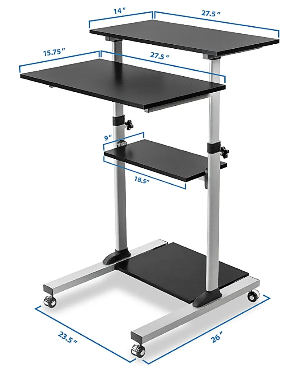 Mount-It! MI-7940B Mobile 37"W Stand-Up Desk, Black