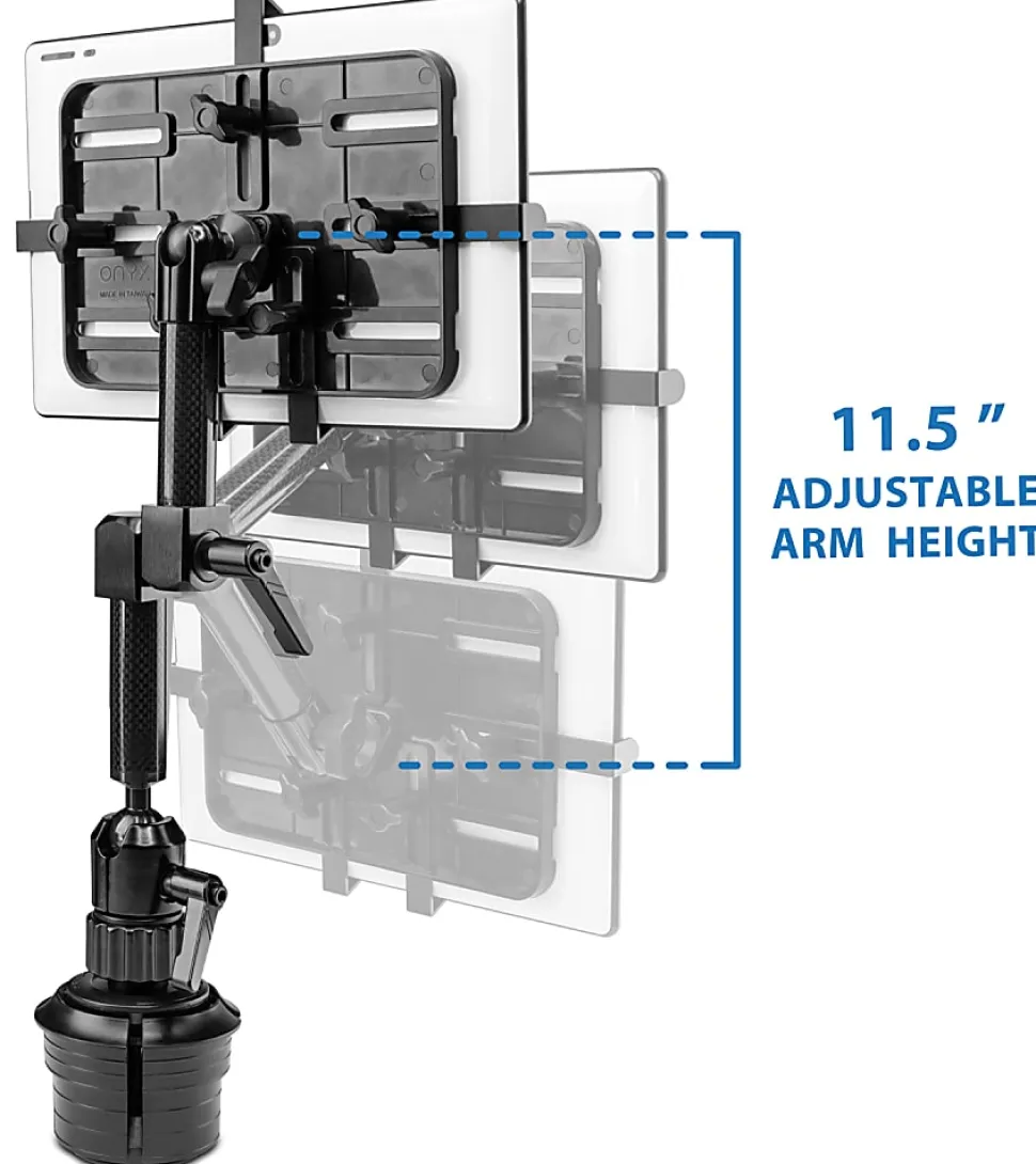Mount-It! MI-7321 Carbon Fiber Cup Holder Tablet Mount, Black