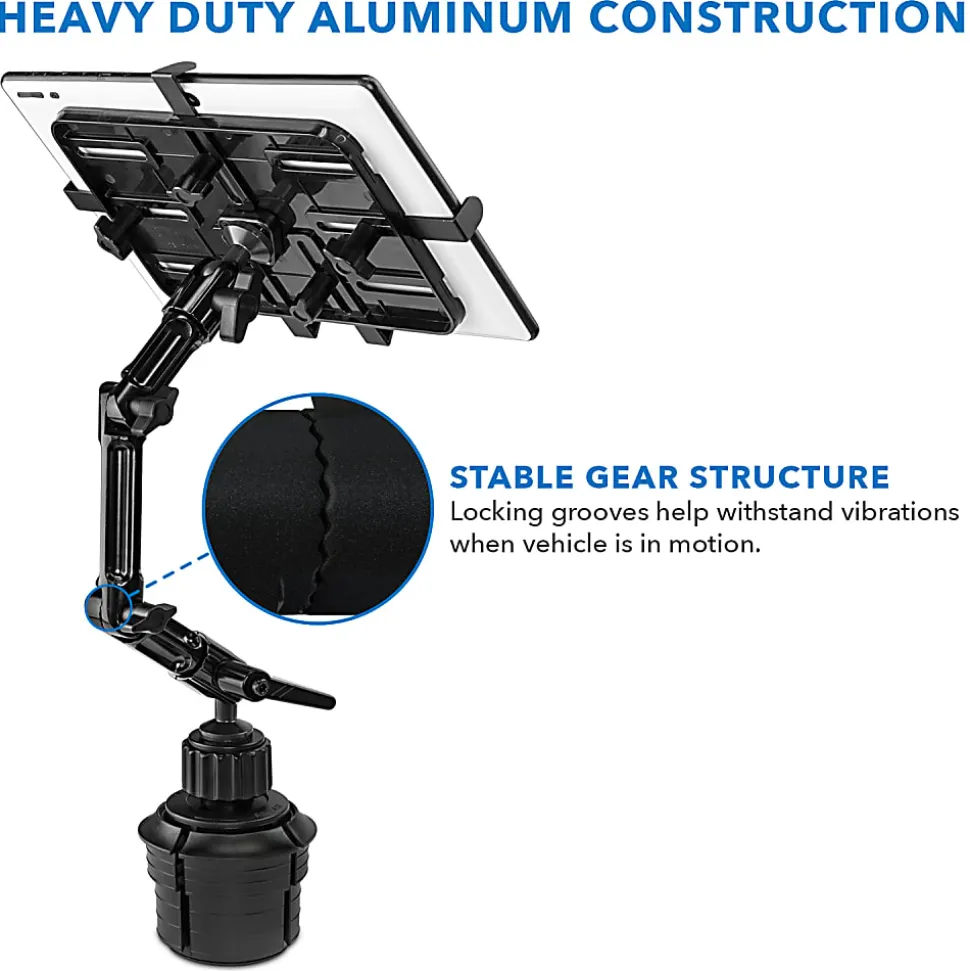Mount-It! MI-7320 Car Cup Holder Mount For 7 - 11" Tablets, Black