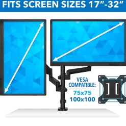 Mount-It! MI-4762 Dual-Monitor Arm Desk Mount, 17