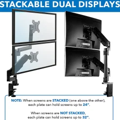Mount-It! MI-4762 Dual-Monitor Arm Desk Mount, 17