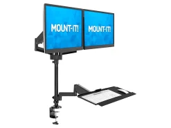 Mount-It! MI-7996 Dual Monitor Sit-Stand Desk Mount With Keyboard Tray, 38