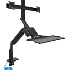 Mount-It! MI-7984 Dual-Monitor Sit-Stand Desk Riser Workstation With Gas Lift, 26