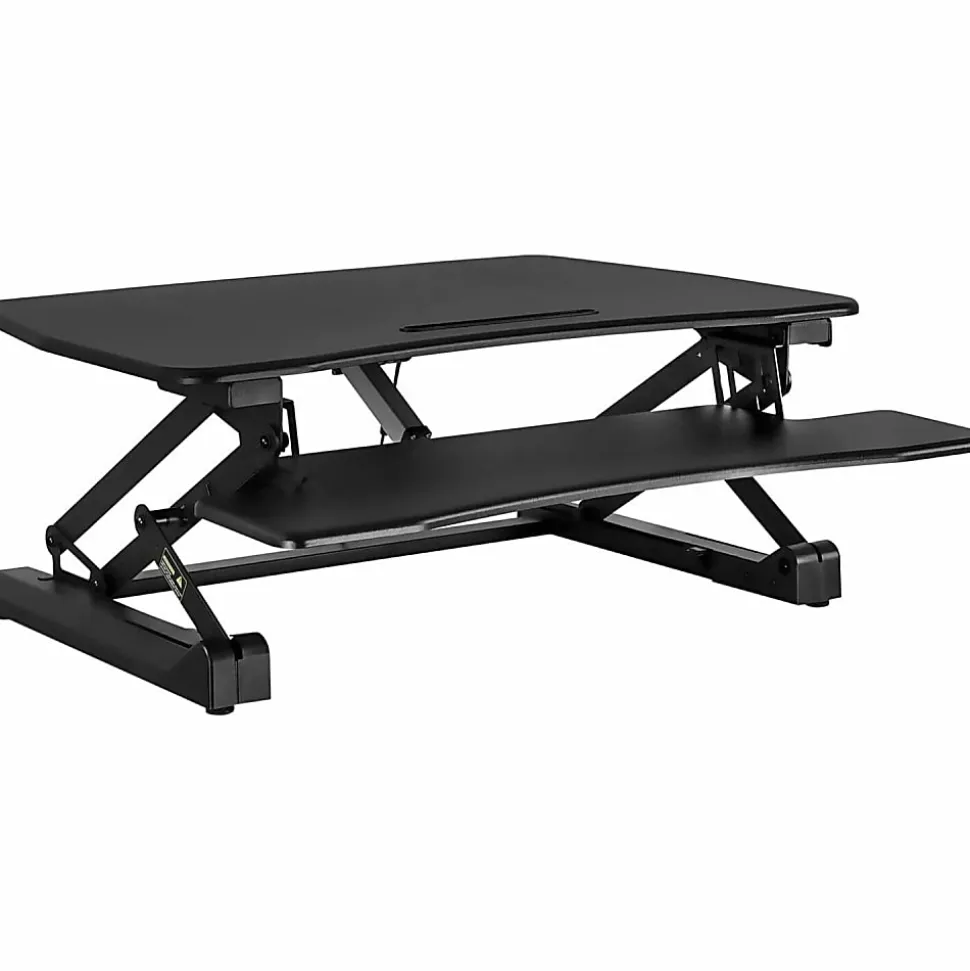 Mount-It! MI-7927E Electric 41"W Standing Desk Converter With USB Port, Black