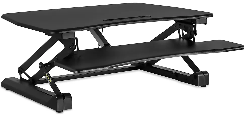 Mount-It! MI-7927E Electric 41"W Standing Desk Converter With USB Port, Black