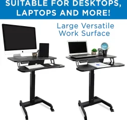 Mount-It! MI-7982 Electric Height-Adjustable Standing Mobile Workstation, 31