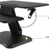 Mount-It! MI-7957 Height-Adjustable Standing Desk Riser, 5"H x 26"W x 19.8"D, Black
