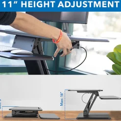 Mount-It! MI-7957 Height-Adjustable Standing Desk Riser, 5