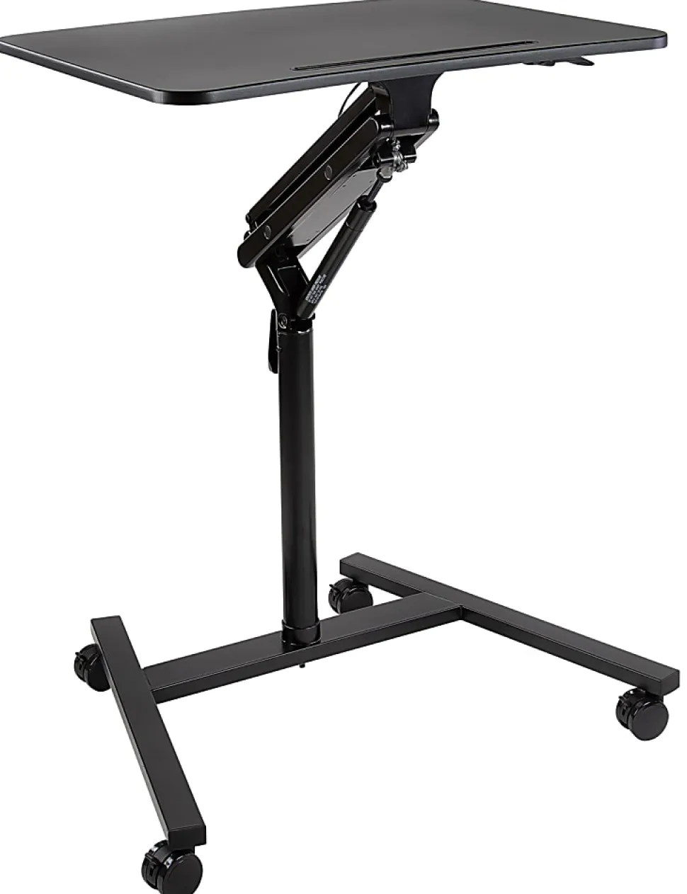 Mount-It! MI-7969 Height-Adjustable Rolling Sit-Stand Workstation, 41-3/4"H x 30"W x 23-1/4"D, Black