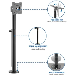 Mount-It! MI-3796 Height-Adjustable POS Retail Monitor Mount, Black
