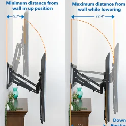 Mount-It! MI-384 Height-Adjustable Fireplace TV Mount For Screens 42" - 65", 70"H x 40"W x 13"D, Black