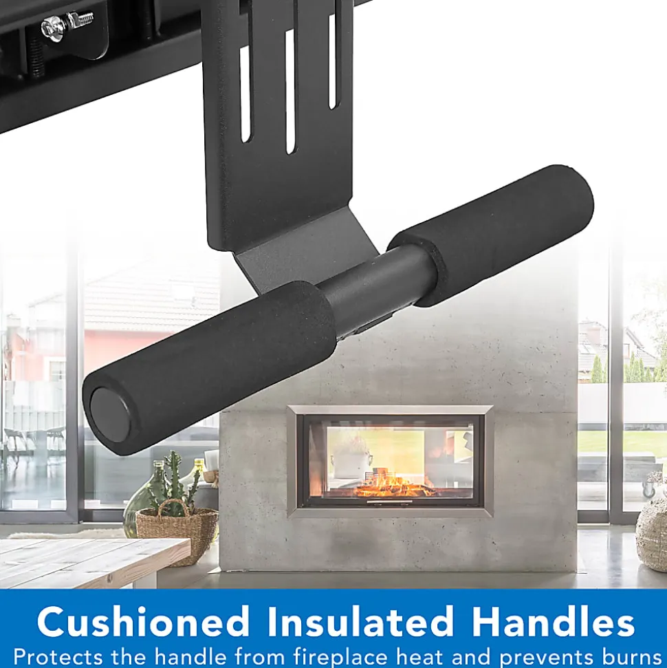 Mount-It! MI-384 Height-Adjustable Fireplace TV Mount For Screens 42" - 65", 70"H x 40"W x 13"D, Black