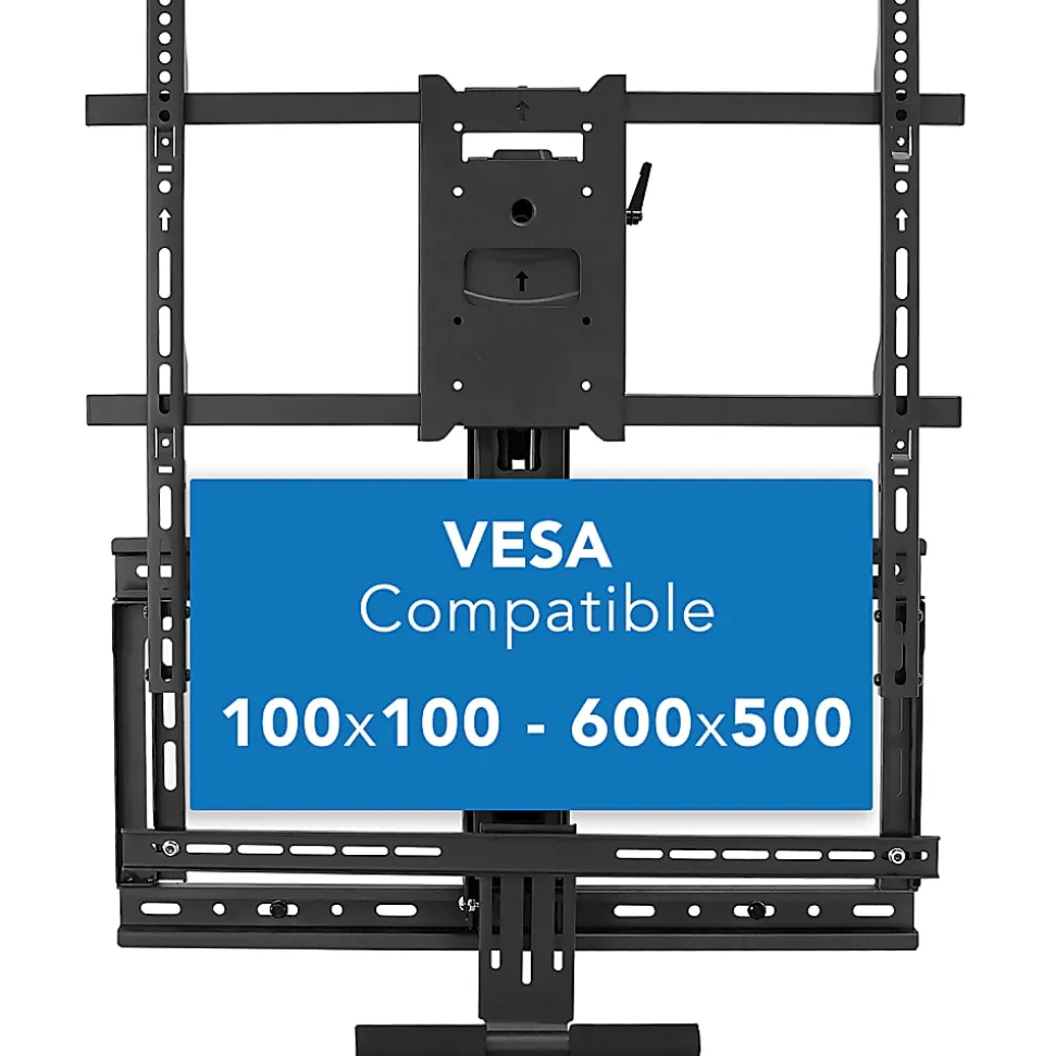 Mount-It! MI-384 Height-Adjustable Fireplace TV Mount For Screens 42" - 65", 70"H x 40"W x 13"D, Black
