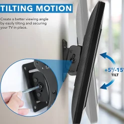 Mount-It! MI-6524 Low-Profile Tilting TV Wall Mount, Black