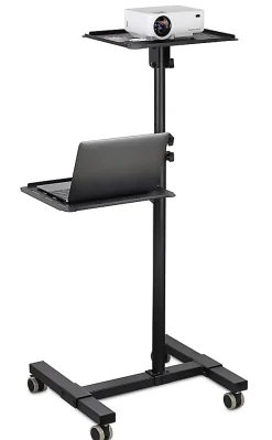 Mount-It! MI-7943 Mobile Projector Standing Desk, 33-1/2”H x 15-1/2”W x 4-1/2”D, Black