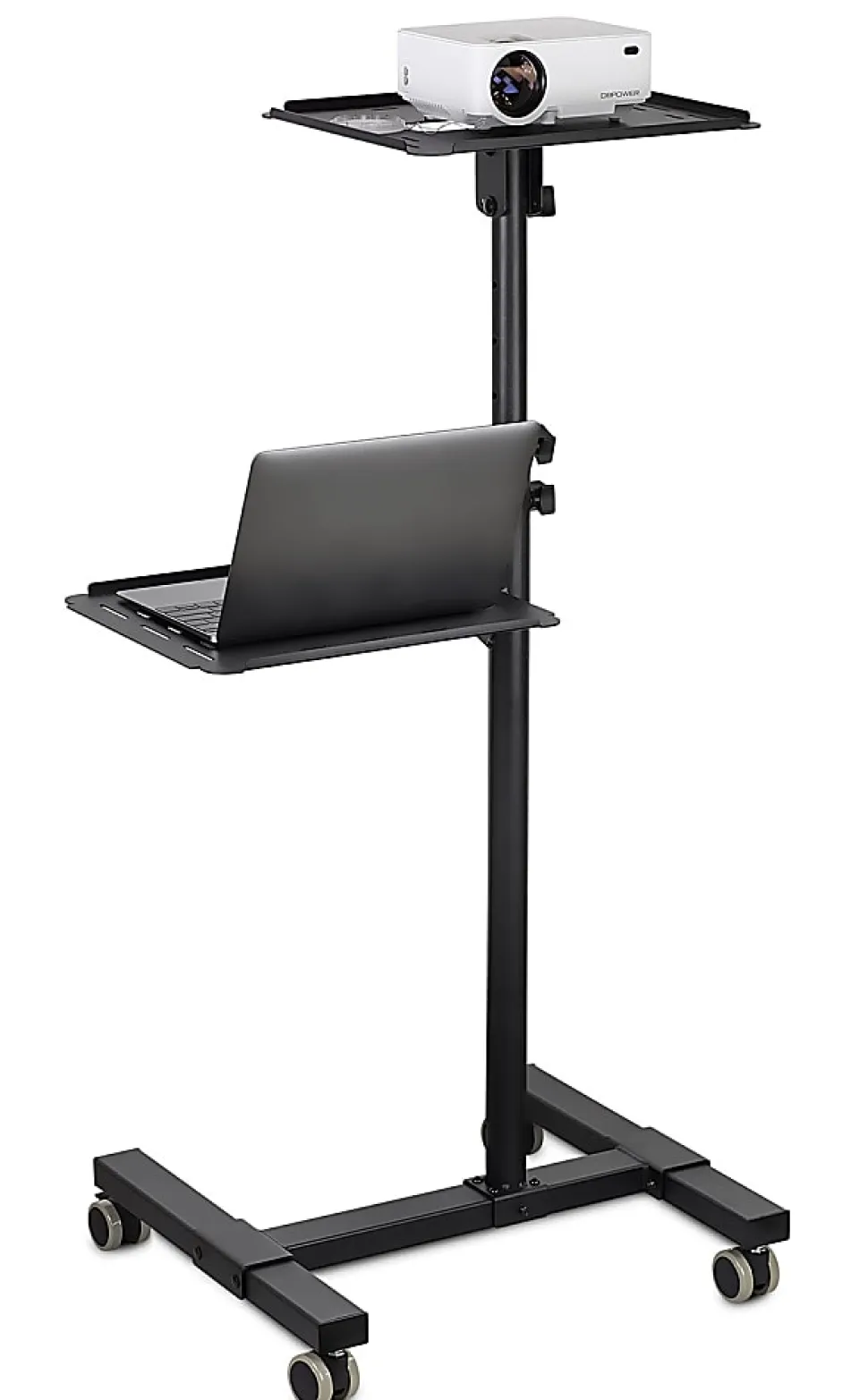 Mount-It! MI-7943 Mobile Projector Standing Desk, 33-1/2”H x 15-1/2”W x 4-1/2”D, Black