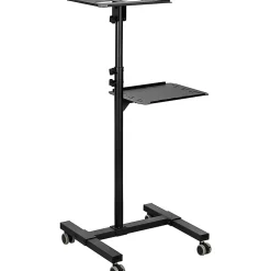 Mount-It! MI-7943 Mobile Projector Standing Desk, 33-1/2”H x 15-1/2”W x 4-1/2”D, Black