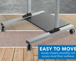 Mount-It! MI-7972 Mobile Standing Desk Workstation, With Dual-Monitor Mount, 72-1/4