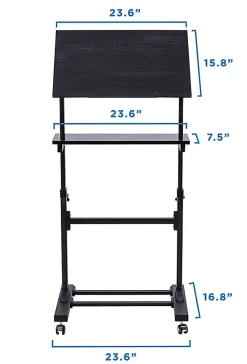 Mount-It! MI-7941Mobile Stand-Up Desk Lectern, 41"H x 20"W x 5-15/16"D, Black