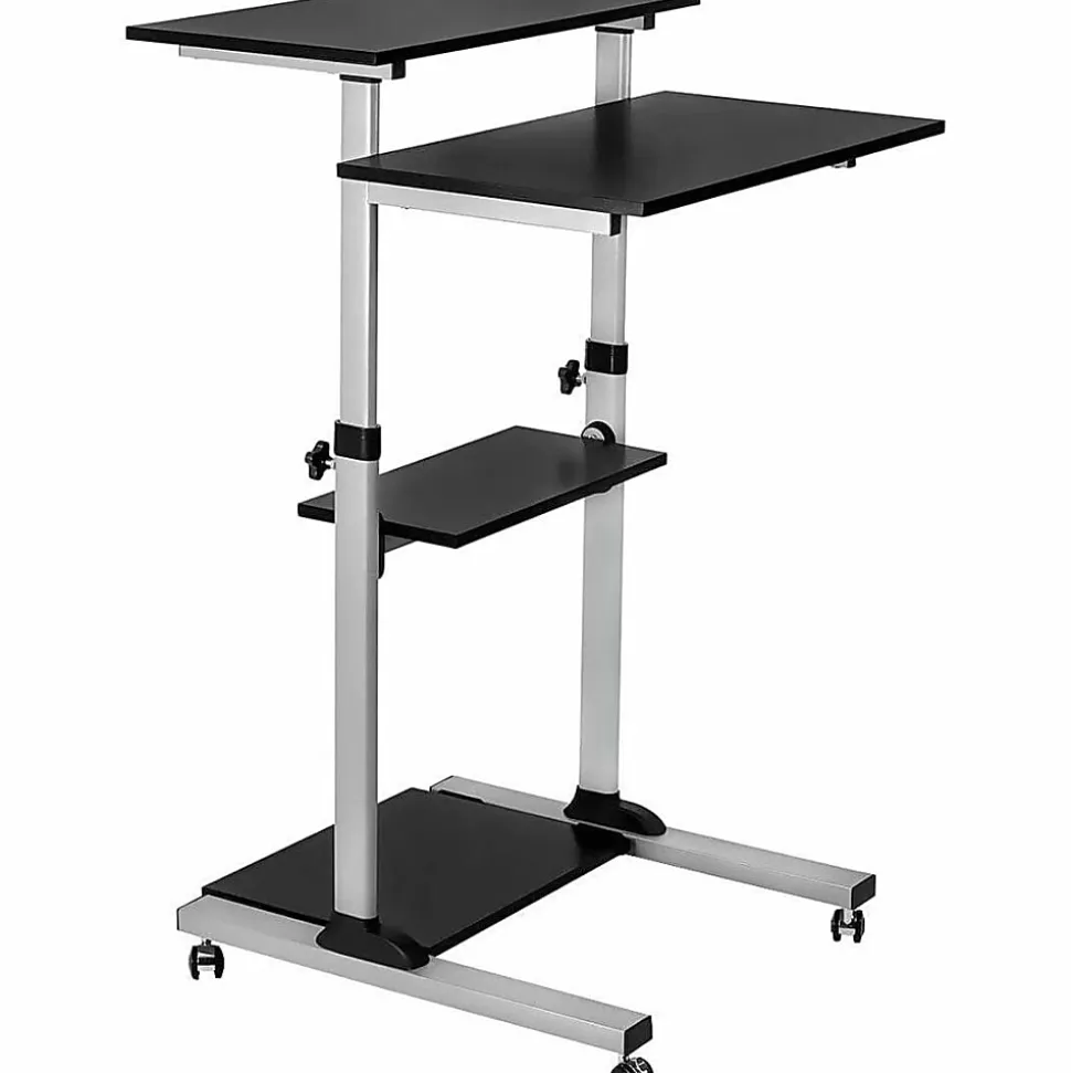 Mount-It! MI-7940 Mobile 37"W Stand-Up Desk, Silver
