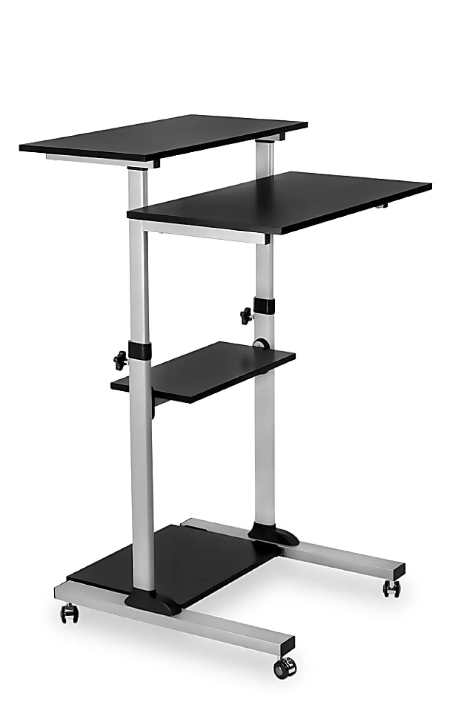 Mount-It! MI-7940 Mobile 37"W Stand-Up Desk, Silver