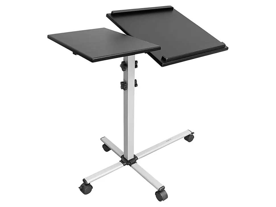 Mount-It! MI-7945 Rolling Laptop Tray And Projector Cart, 26”H x 24”W x 3”D, Black