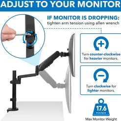 Mount-It! MI-4761 Single Monitor Arm Desk Mount, 16