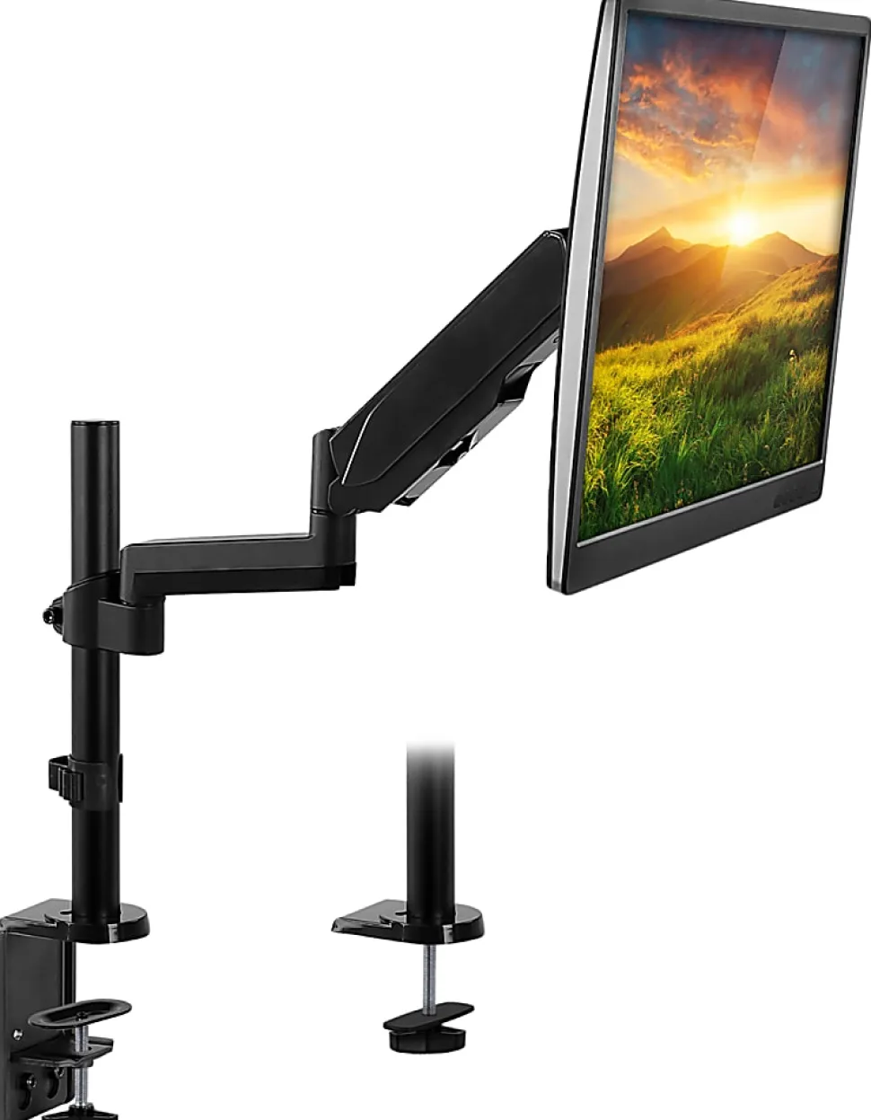Mount-It! MI-4761 Single Monitor Arm Desk Mount, 16"H x 6"W x 4.8"D, Black