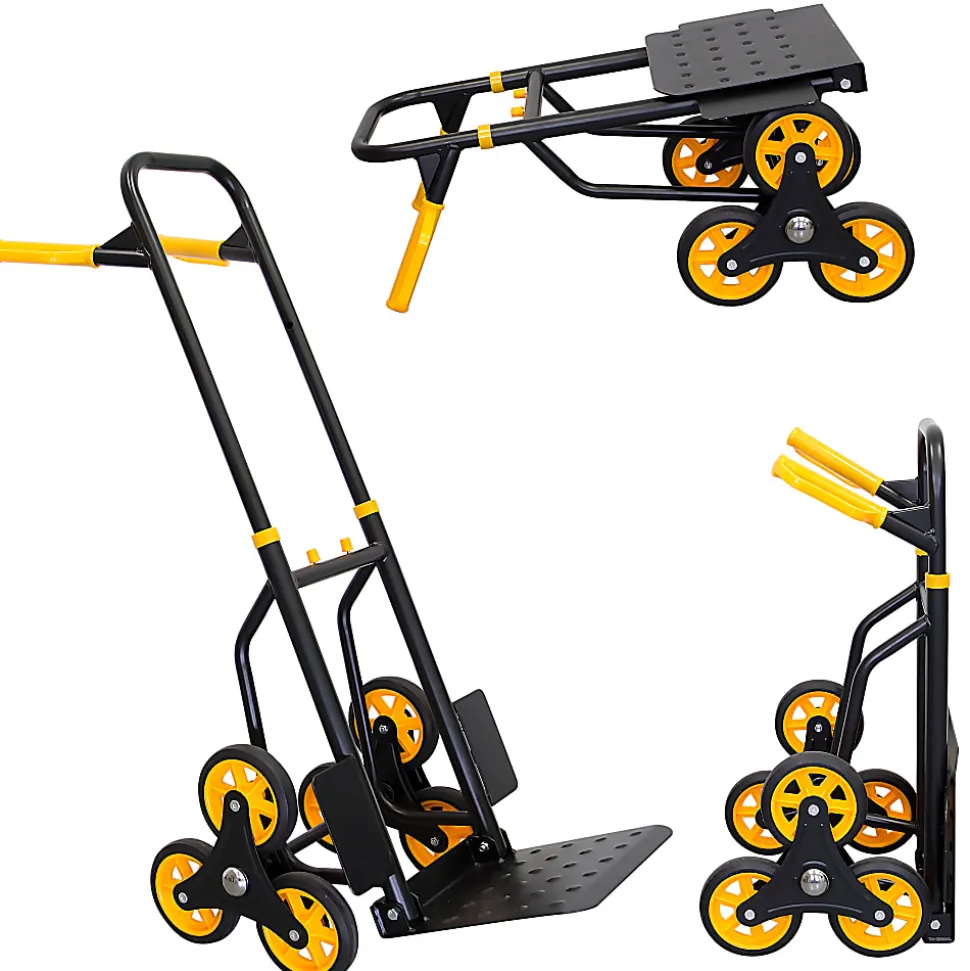 Mount-It! MI-913 Stair Climber Hand Truck And Dolly, 43"H x 11"W x 15"D, Black