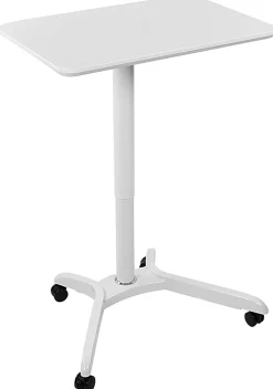 Mount-It! MI-7975 Standing Mobile Laptop Cart Workstation, 29-15/16”H x 28”W x 21-1/8”D, White