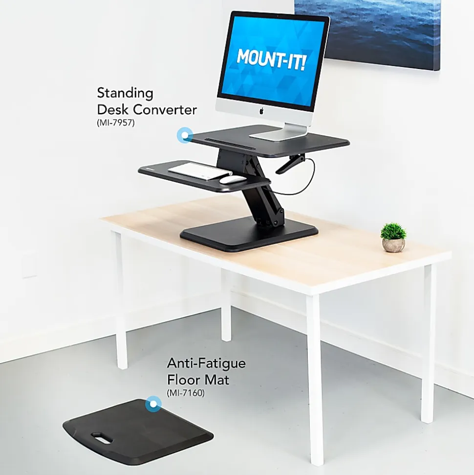 Mount-It! MI-STP109 Active Essentials Ergonomic 2-Piece Office Desk Riser Bundle