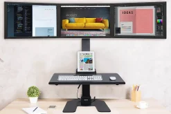 Mount-It! MI-7983 Triple-Monitor Electric Standing Desk Riser, Black