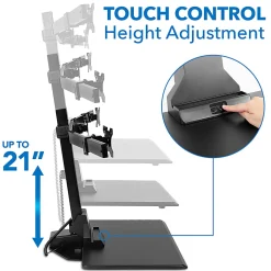 Mount-It! MI-7983 Triple-Monitor Electric Standing Desk Riser, Black