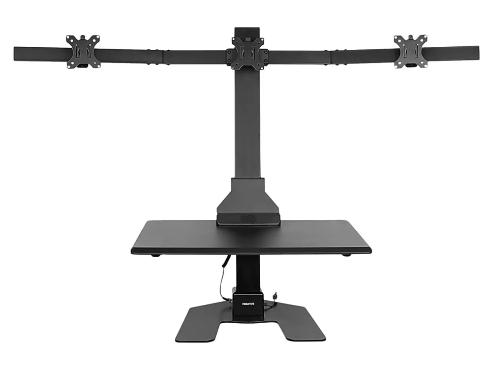 Mount-It! MI-7983 Triple-Monitor Electric Standing Desk Riser, Black