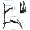Mount-It! MI-7991 Wall-Mount Workstation With Monitor Mount, Keyboard Tray And CPU Holder, 37"H x 26W x 17"D, Black