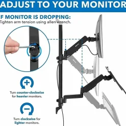 Mount-It! MI-7991 Wall-Mount Workstation With Monitor Mount, Keyboard Tray And CPU Holder, 37"H x 26W x 17"D, Black
