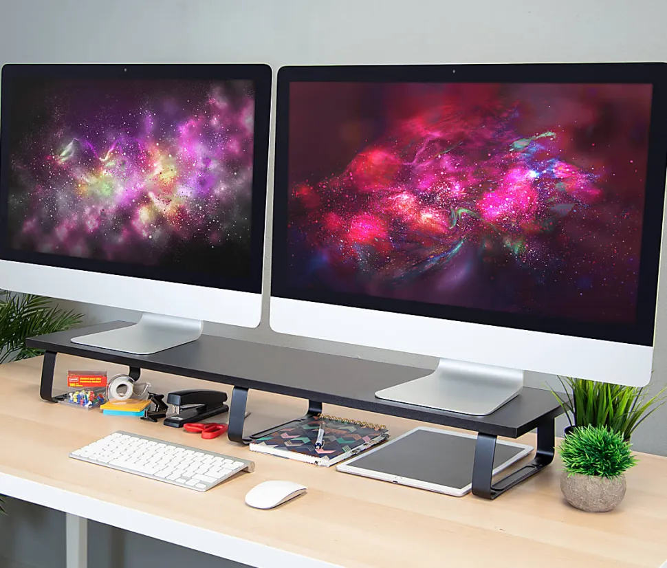 Mount-It! MI-7267 40"W Dual-Monitor Desk Riser, Black