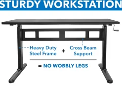 Mount-It! Mi-7981 56"W Hand Crank Sit-Stand Desk, Black