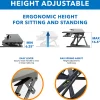 Mount-It! MI-7926 36.2"W Standing Desk Converter With Gas Spring Riser, Black