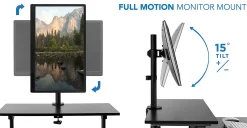 Mount-It! Mobile Computer Workstation With Monitor Mount, 54"H x 27-1/2"W x 26"D, Black