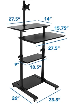 Mount-It! Mobile Computer Workstation With Monitor Mount, 54